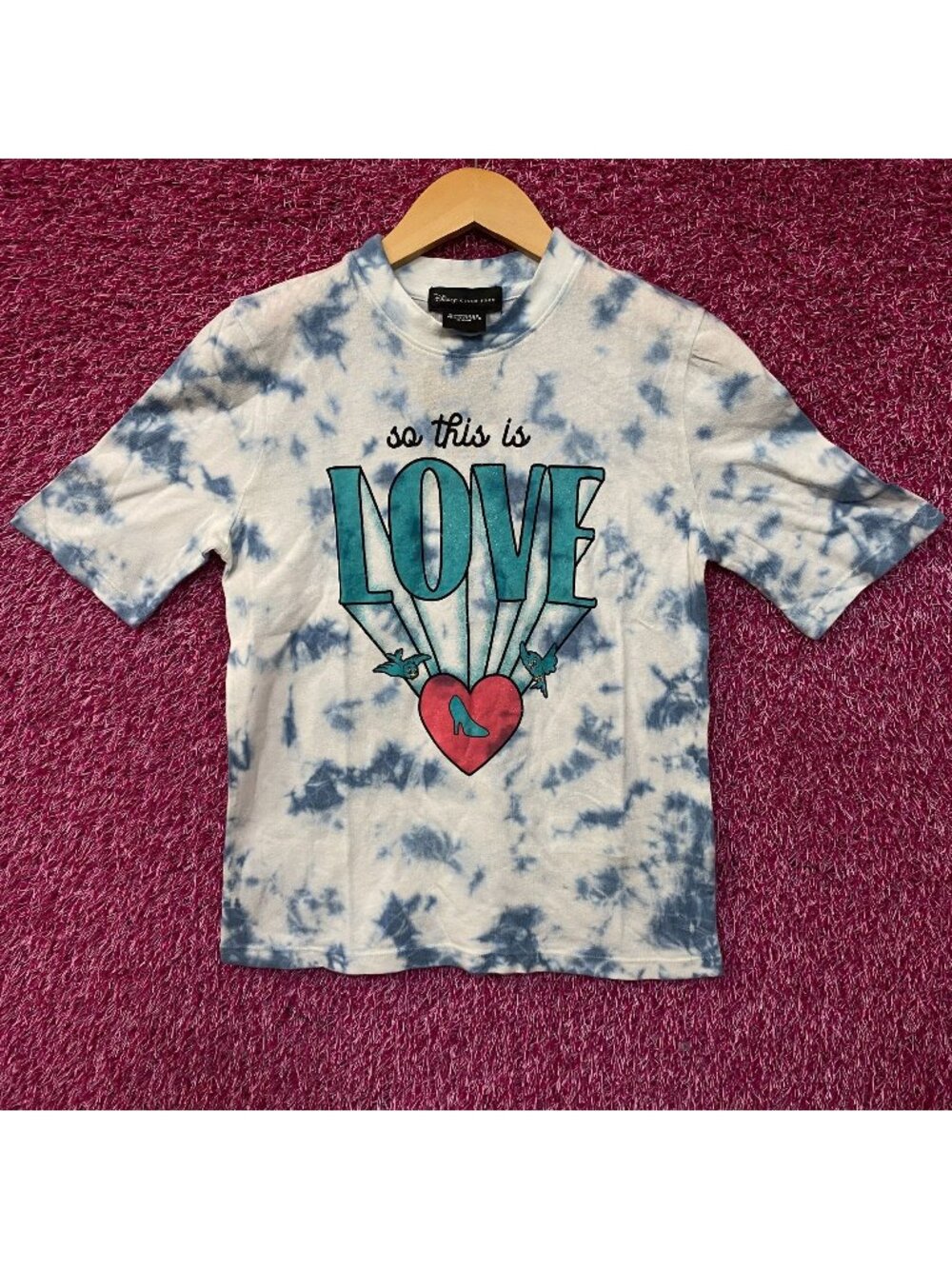 Disney x Junk Food Cinderella So This Is Love Tie-Dye T-Shirt Small